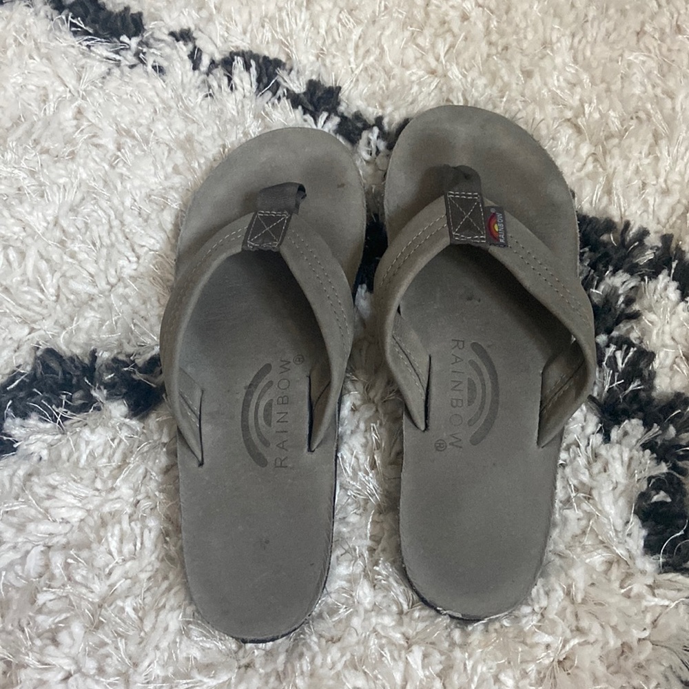 Rainbow flip flops